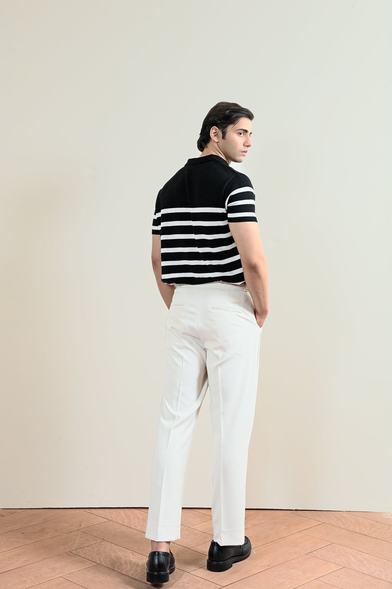 Striped Knit Polo Shirt (MKP-11)