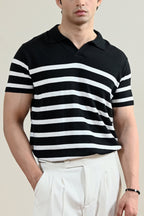 Striped Knit Polo Shirt (MKP-11)