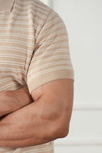 Striped Knit Polo Shirt (MKP-14)