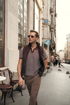 Striped Knit Polo Shirt (MKP-15)