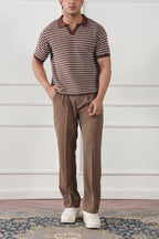 Striped Knit Polo Shirt (MKP-15)