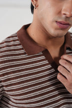Striped Knit Polo Shirt (MKP-15)