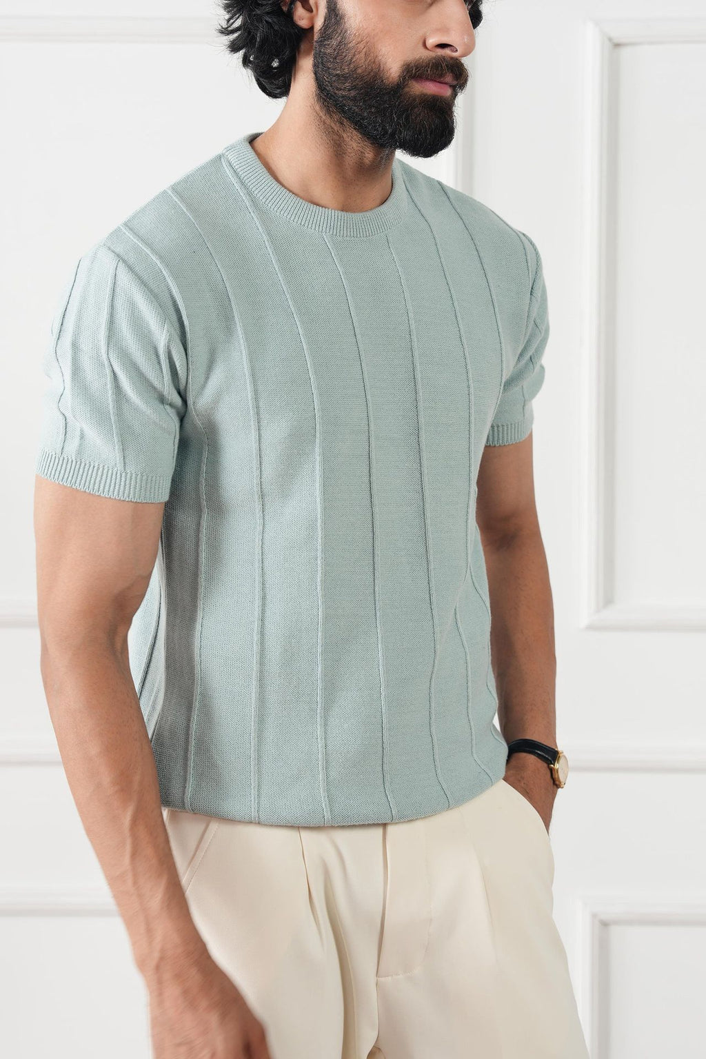 Striped Knit T-Shirt (MKT-01)