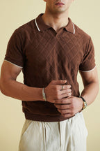 Textured Knitted Polo Shirt (KPS-10)