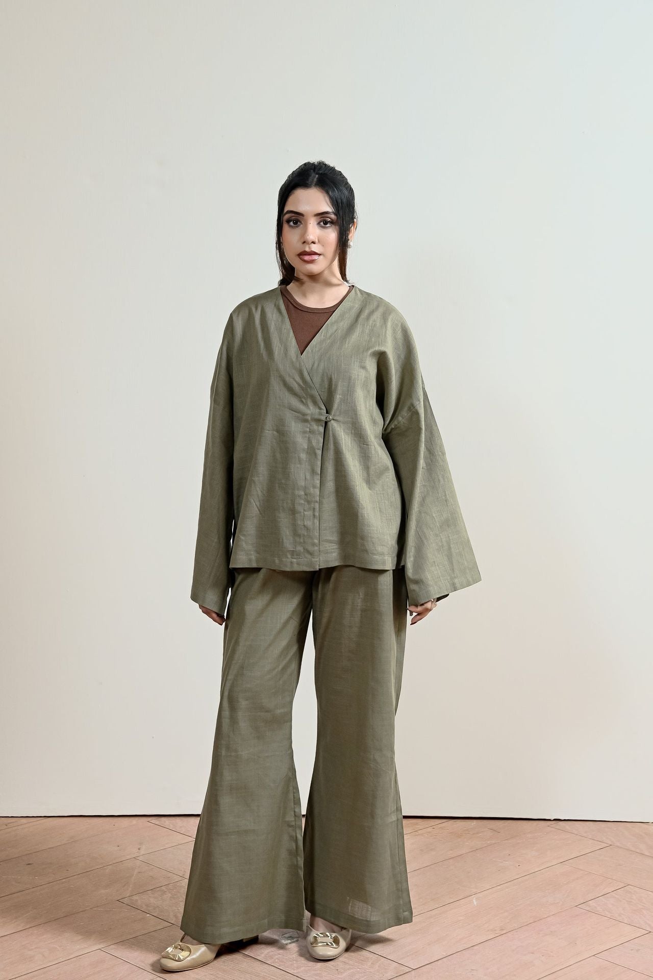 Verona Overlap Linen Shirt (WCS-02)