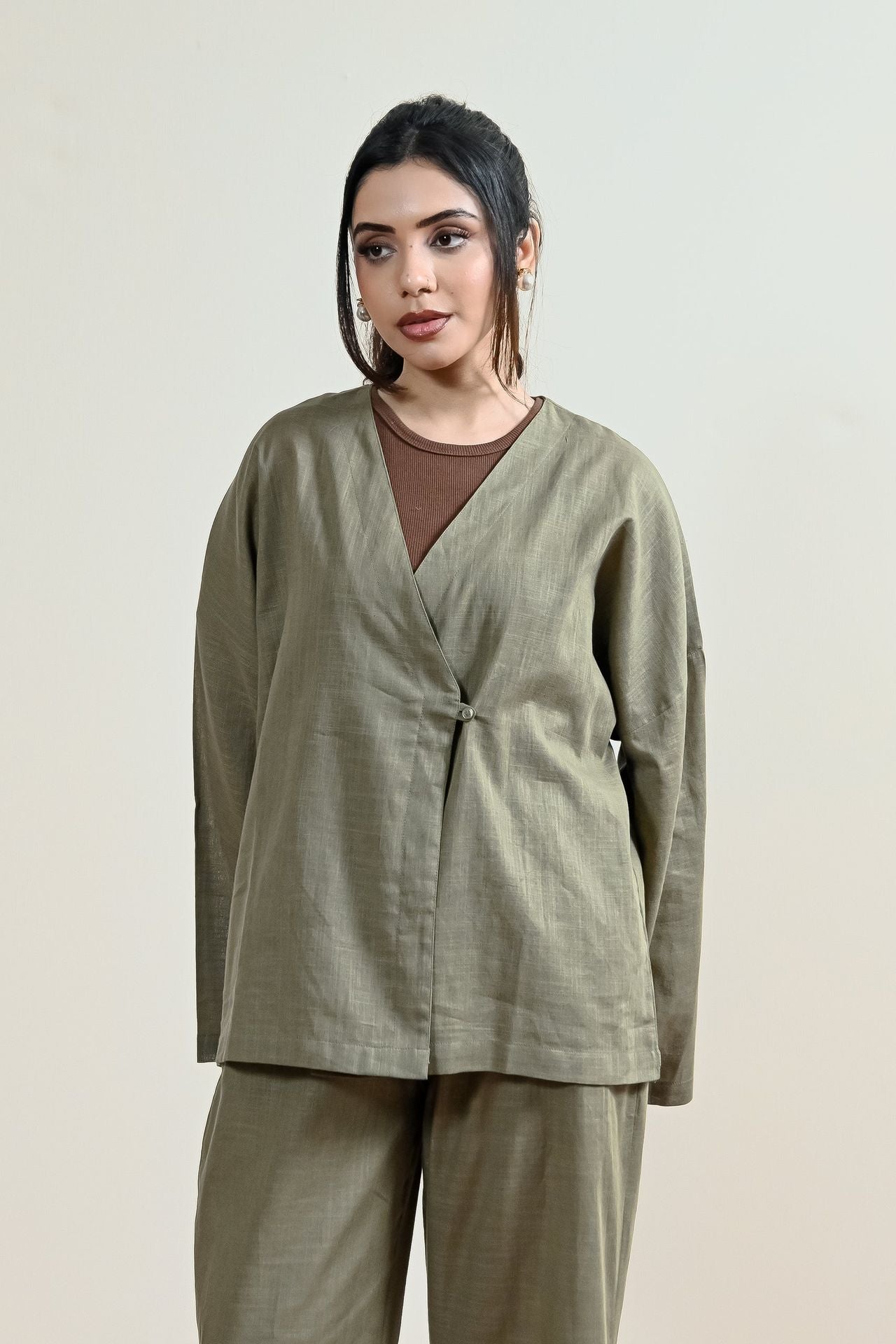 Verona Overlap Linen Shirt (WCS-02)
