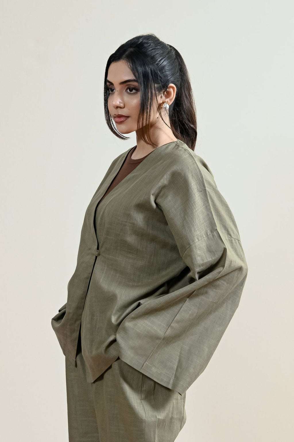 Verona Overlap Linen Shirt (WCS-02)