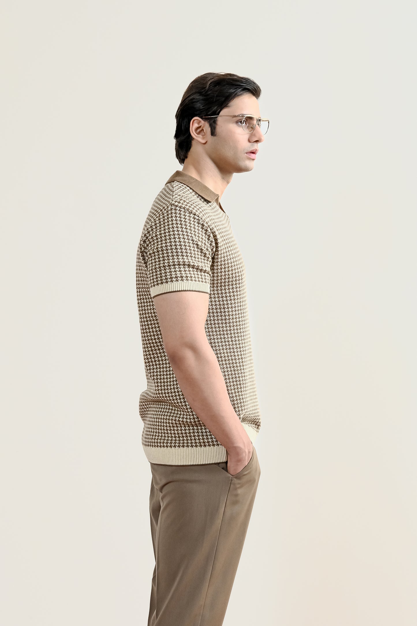 Abstract Jacquard Knit Polo Shirt (MKP-04)