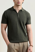 Chevron Knit Polo Shirt (MKP-15)