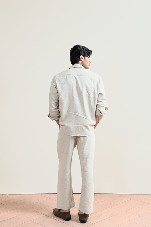 Beige Casual Shirt for Men