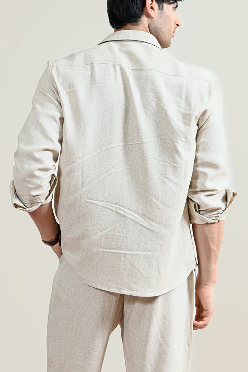 Beige Casual Shirt for Men