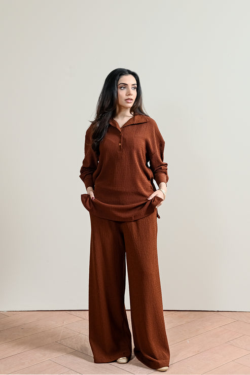 Russet brown Trousers for Women