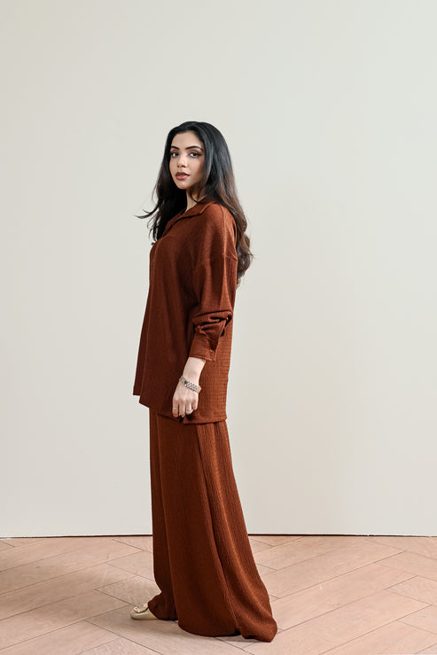 Russet brown Trousers for Women