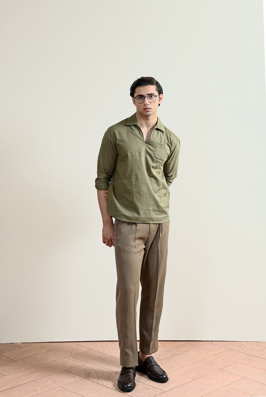 V-Neck Linen Shirt (MCS-13)