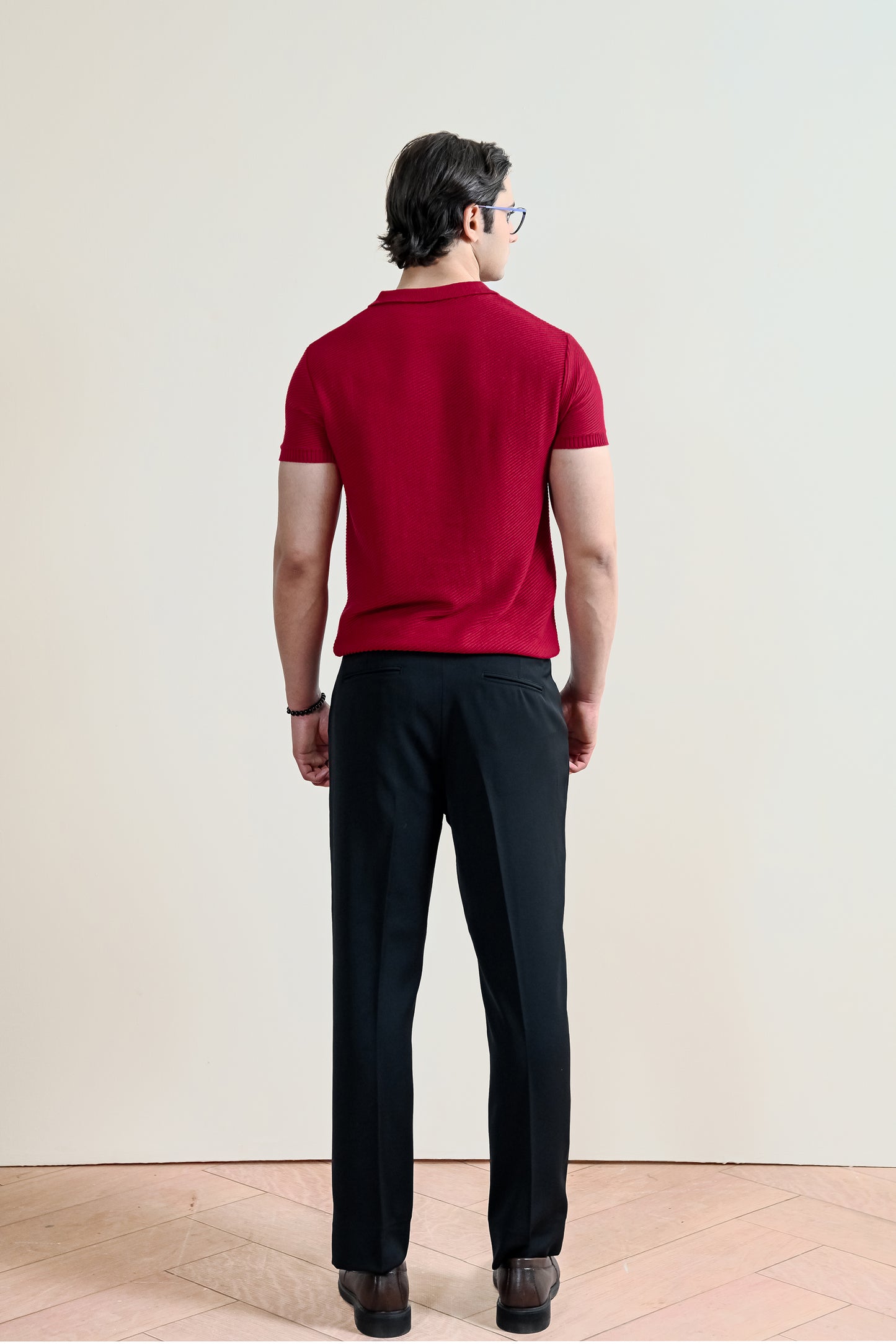 Refined Rib Knit Polo Shirt (MKP-06)