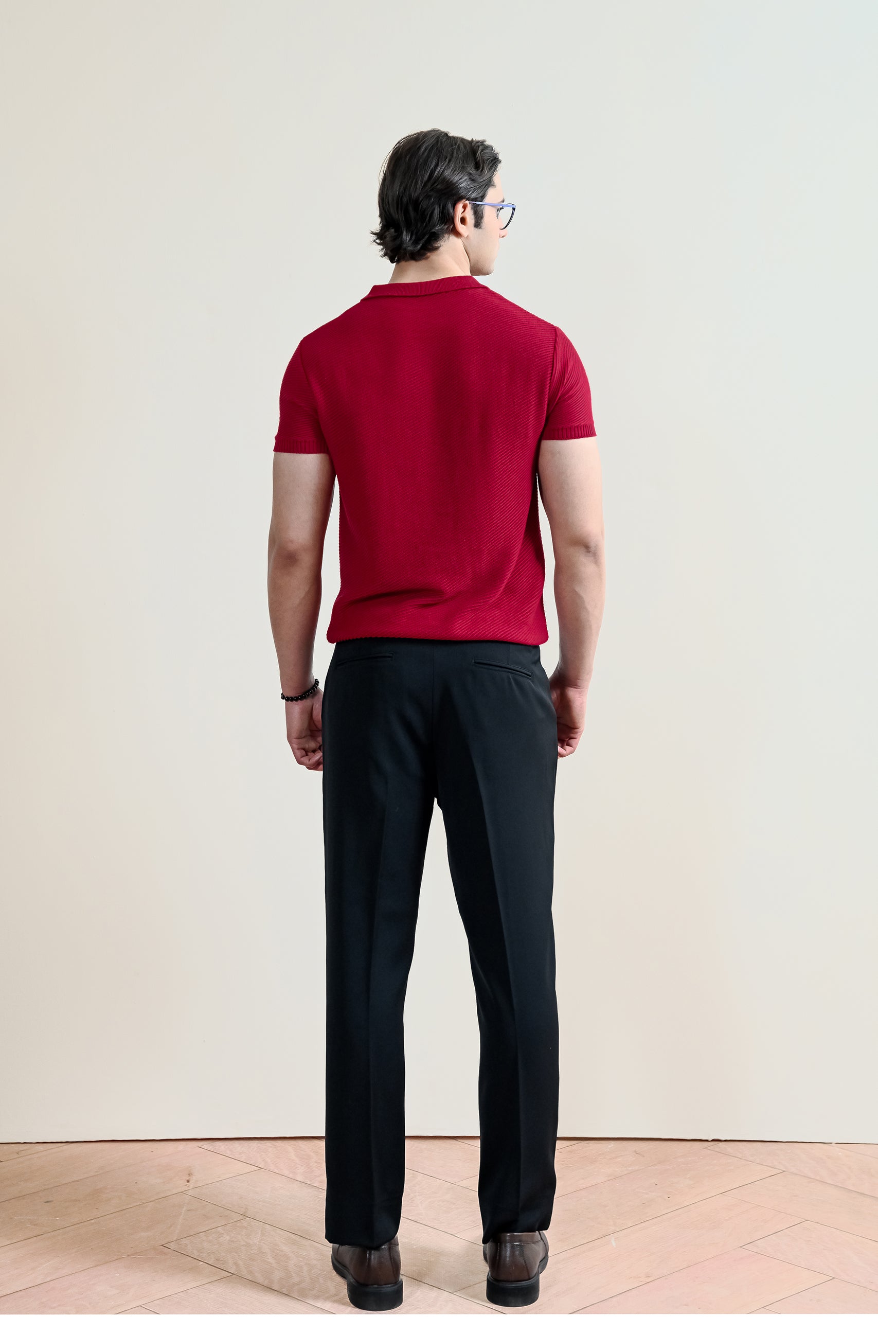 Refined Rib Knit Polo Shirt (MKP-06)