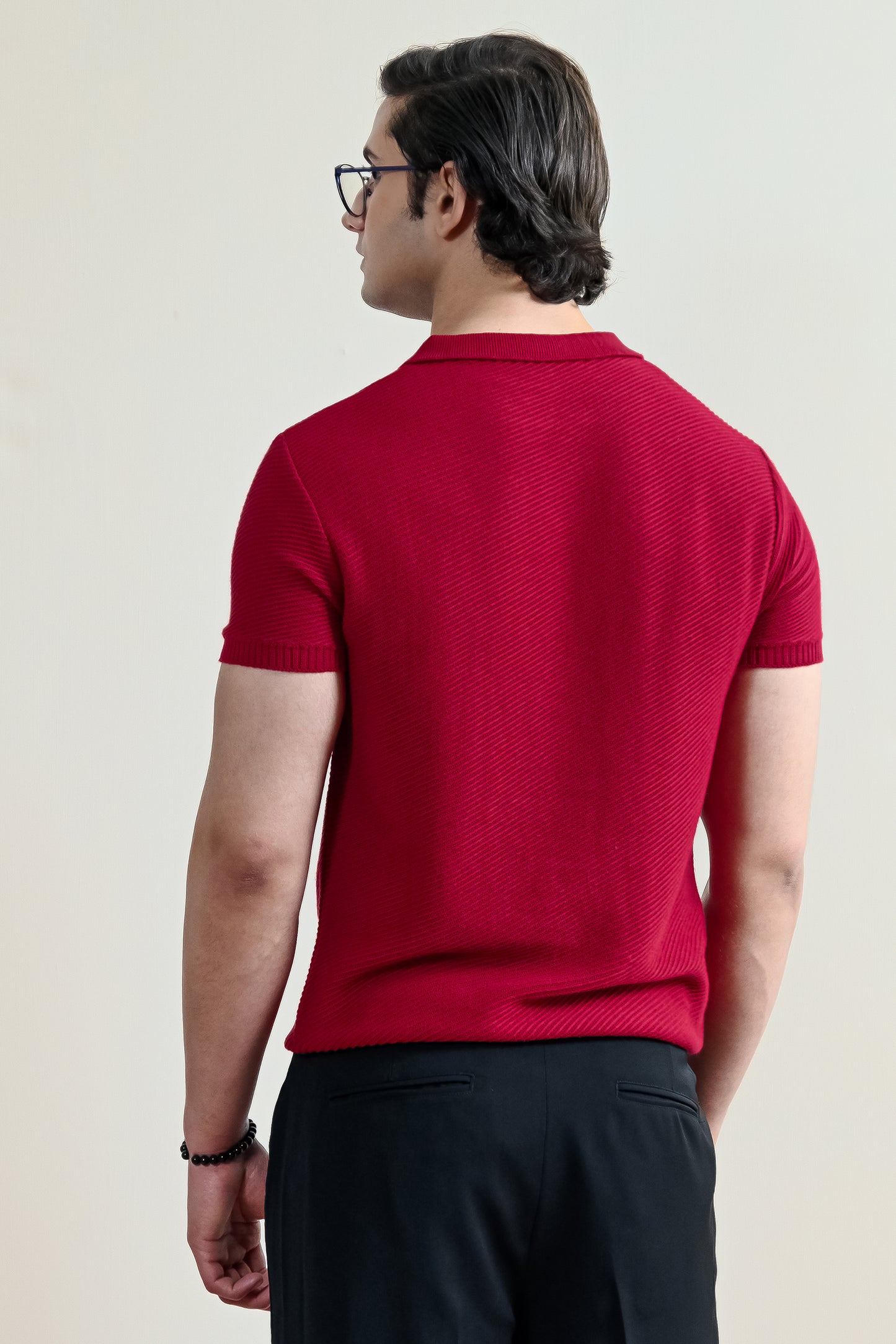 Refined Rib Knit Polo Shirt (MKP-06)
