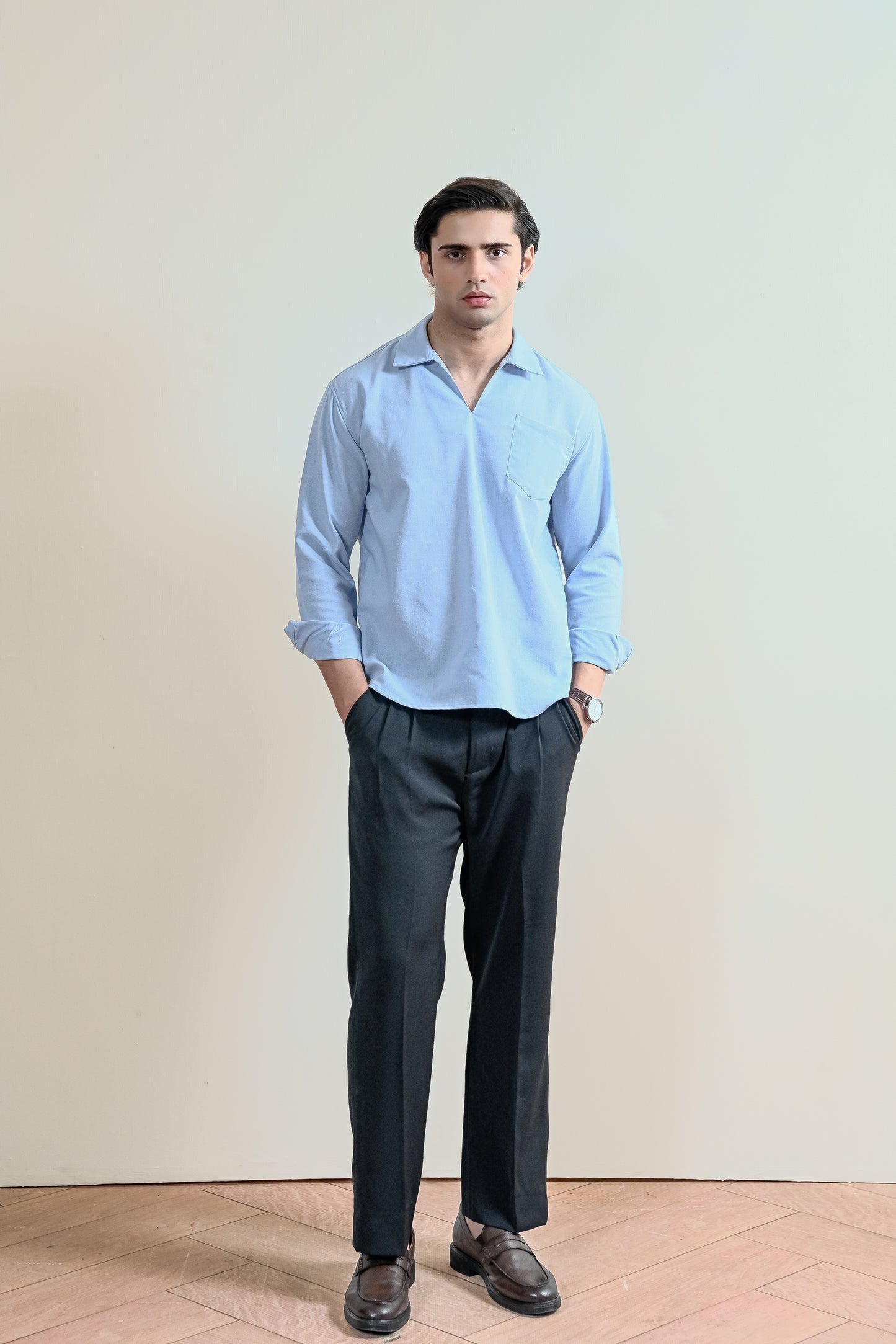 V-Neck Linen Shirt (MCS-12)