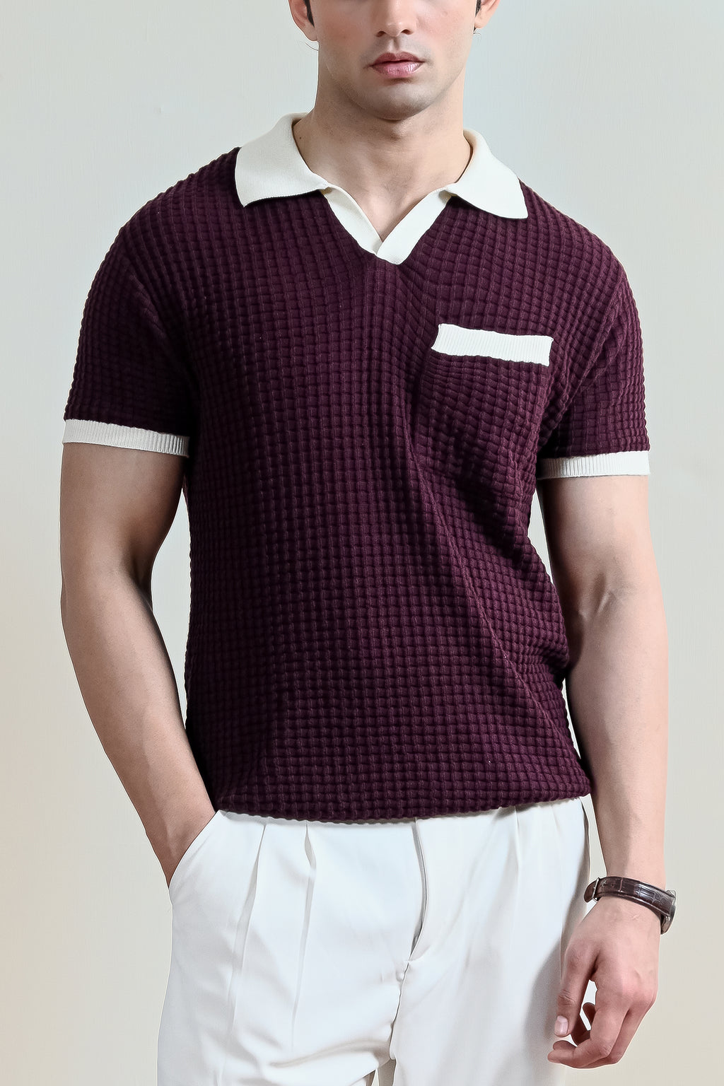 Waffle Knit Polo Shirt (MKP-14)