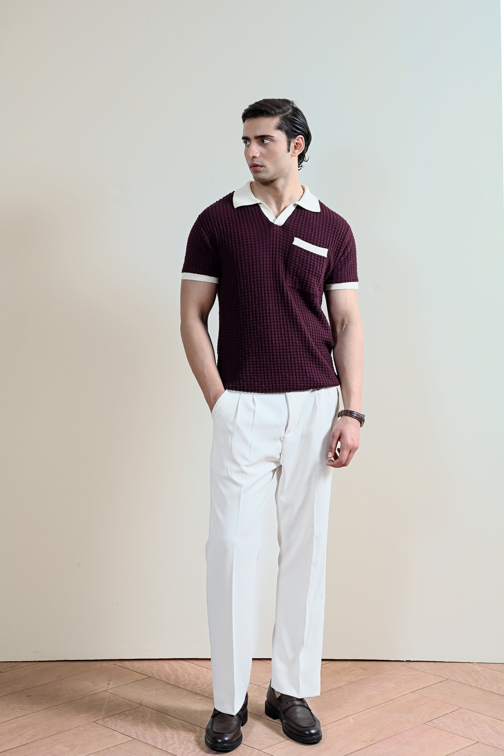 Waffle Knit Polo Shirt (MKP-14)