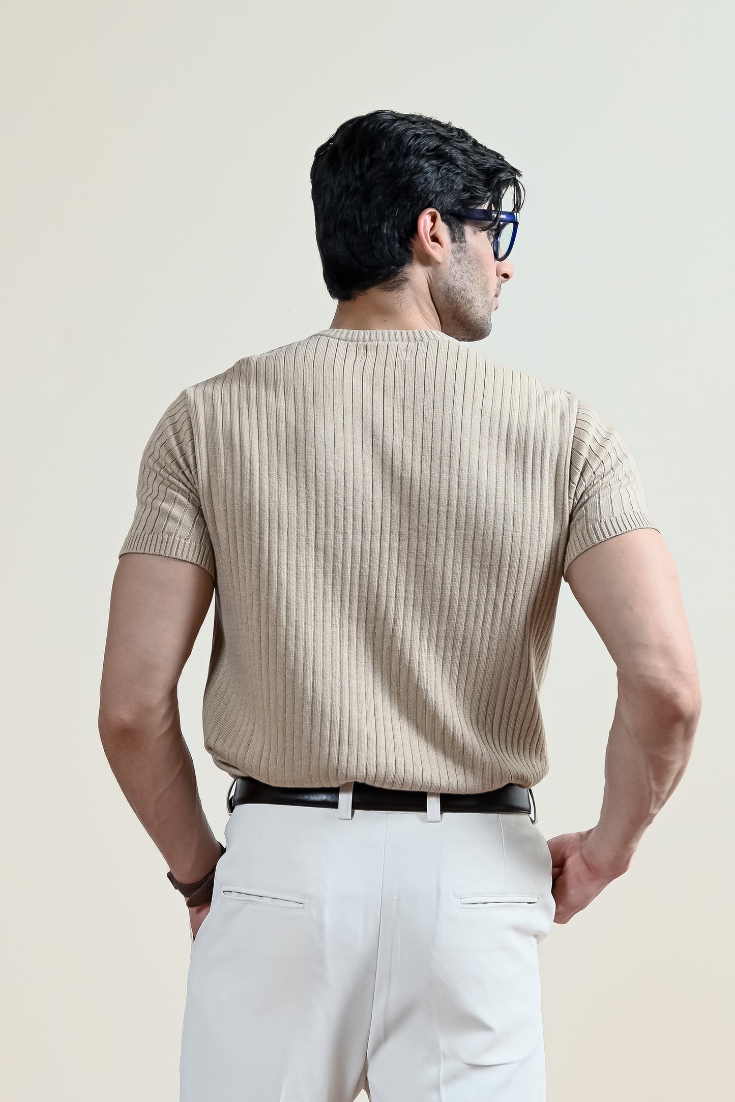 Drop Needle Knit Henley Shirt (MKH-16)
