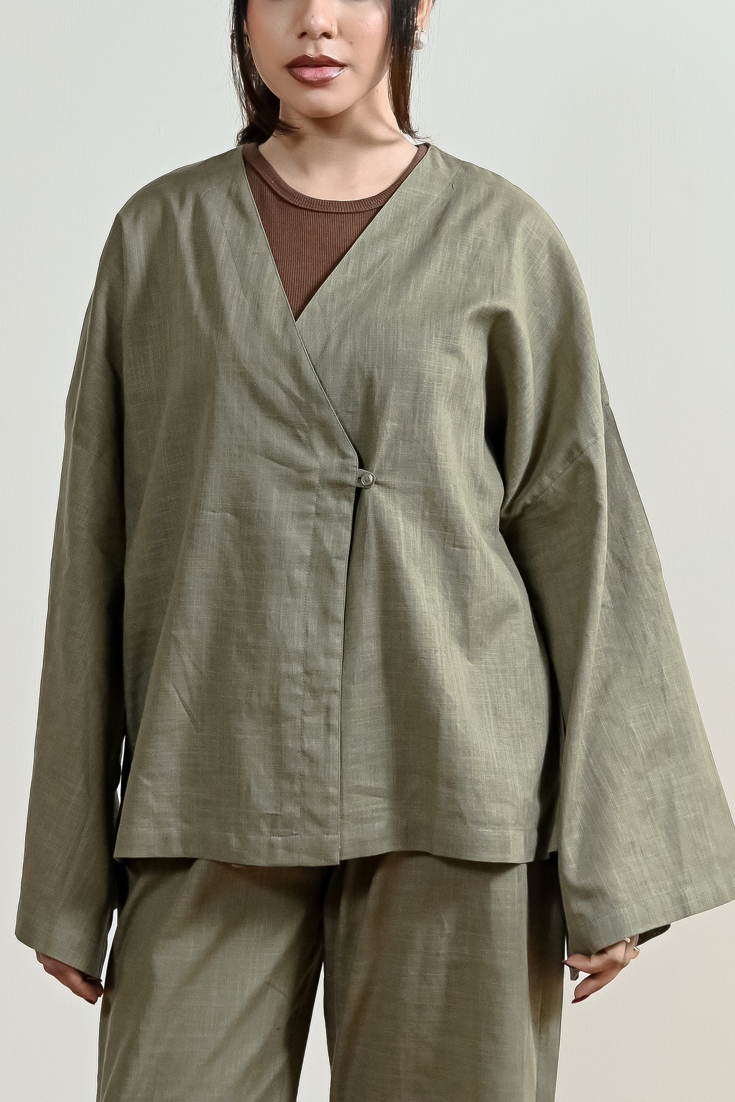 Verona Overlap Linen Shirt (WCS-02)