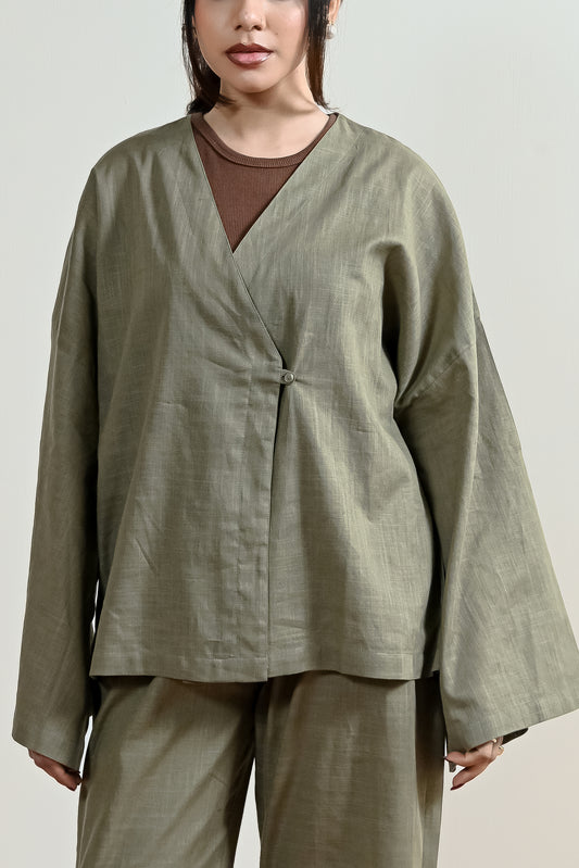 Verona Overlap Linen Shirt (WCS-02)