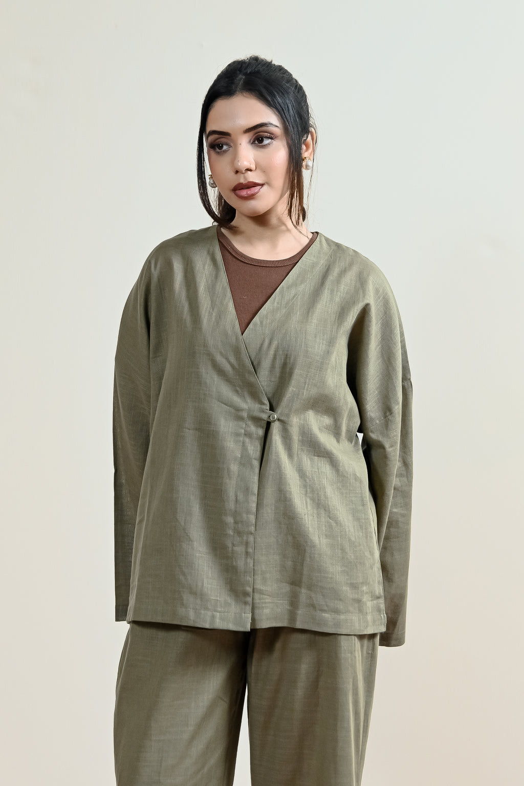 Verona Overlap Linen Shirt (WCS-02)