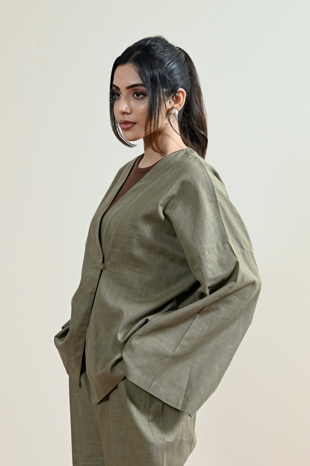Verona Overlap Linen Shirt (WCS-02)