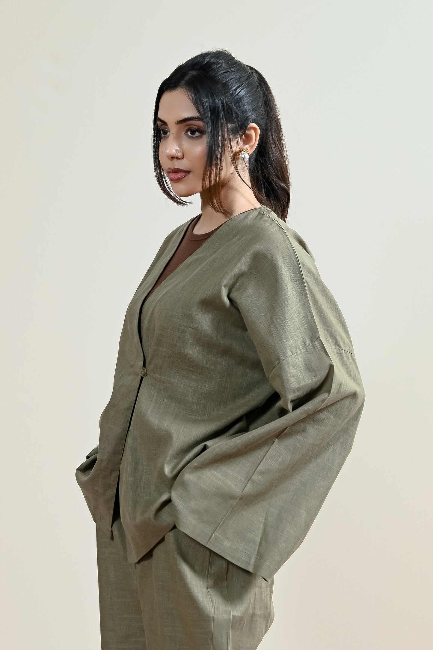 Verona Overlap Linen Shirt (WCS-02)