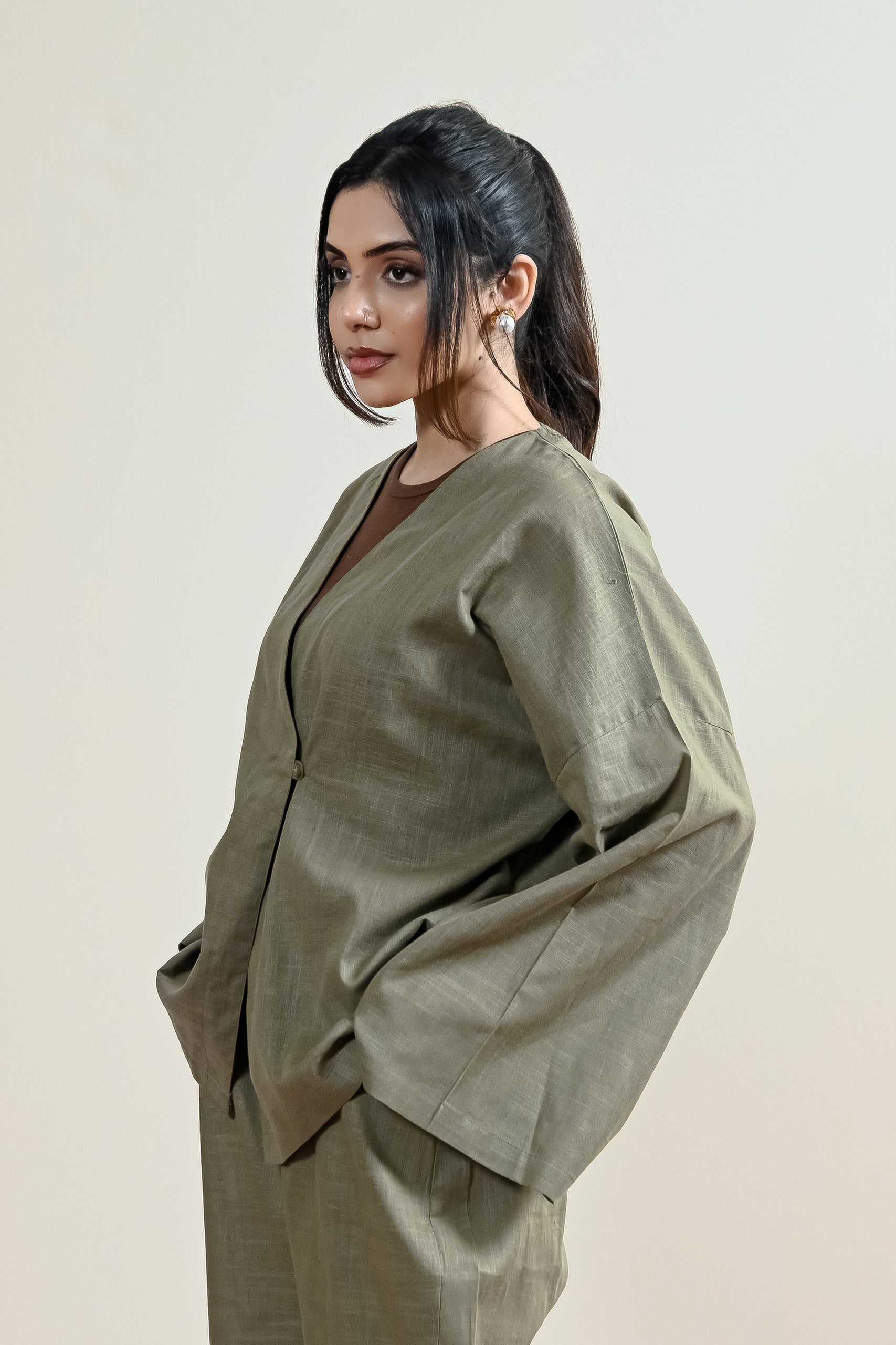Verona Overlap Linen Shirt (WCS-02)