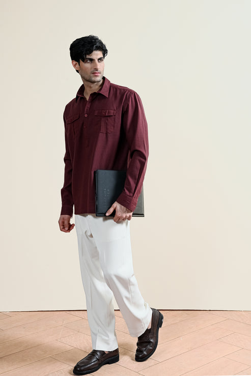 Maroon Casual Shirt for Men