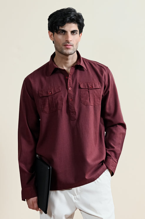 Maroon Casual Shirt for Men