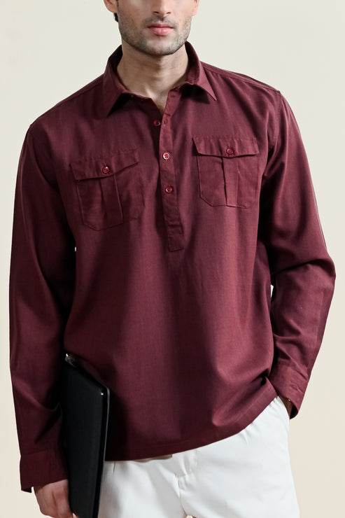 Maroon Casual Shirt for Men