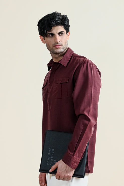 Maroon Casual Shirt for Men