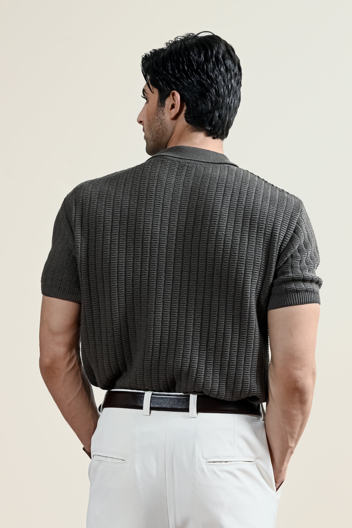 Textured Knit Polo Shirt (MKP-13)