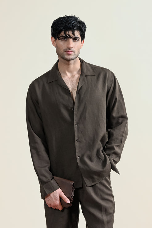 Chocolate brown Casual Shirt for Men