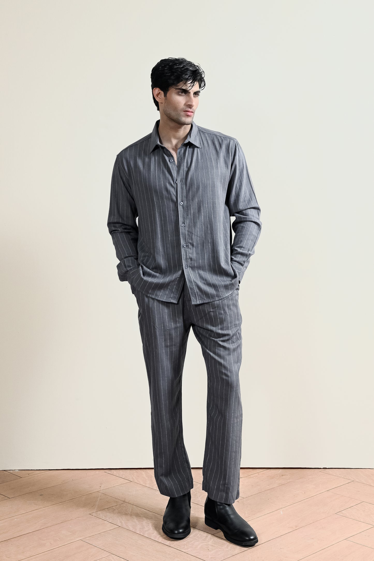 Pinstripe Linen Shirt (MCS-22)