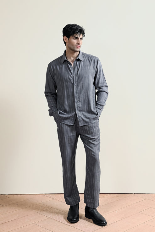 Steal grey Casual Shirt for Men