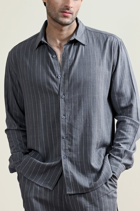 Steal grey Casual Shirt for Men