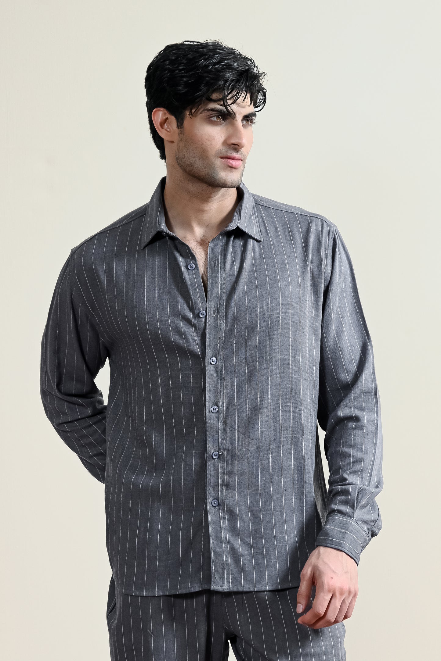Pinstripe Linen Shirt (MCS-22)