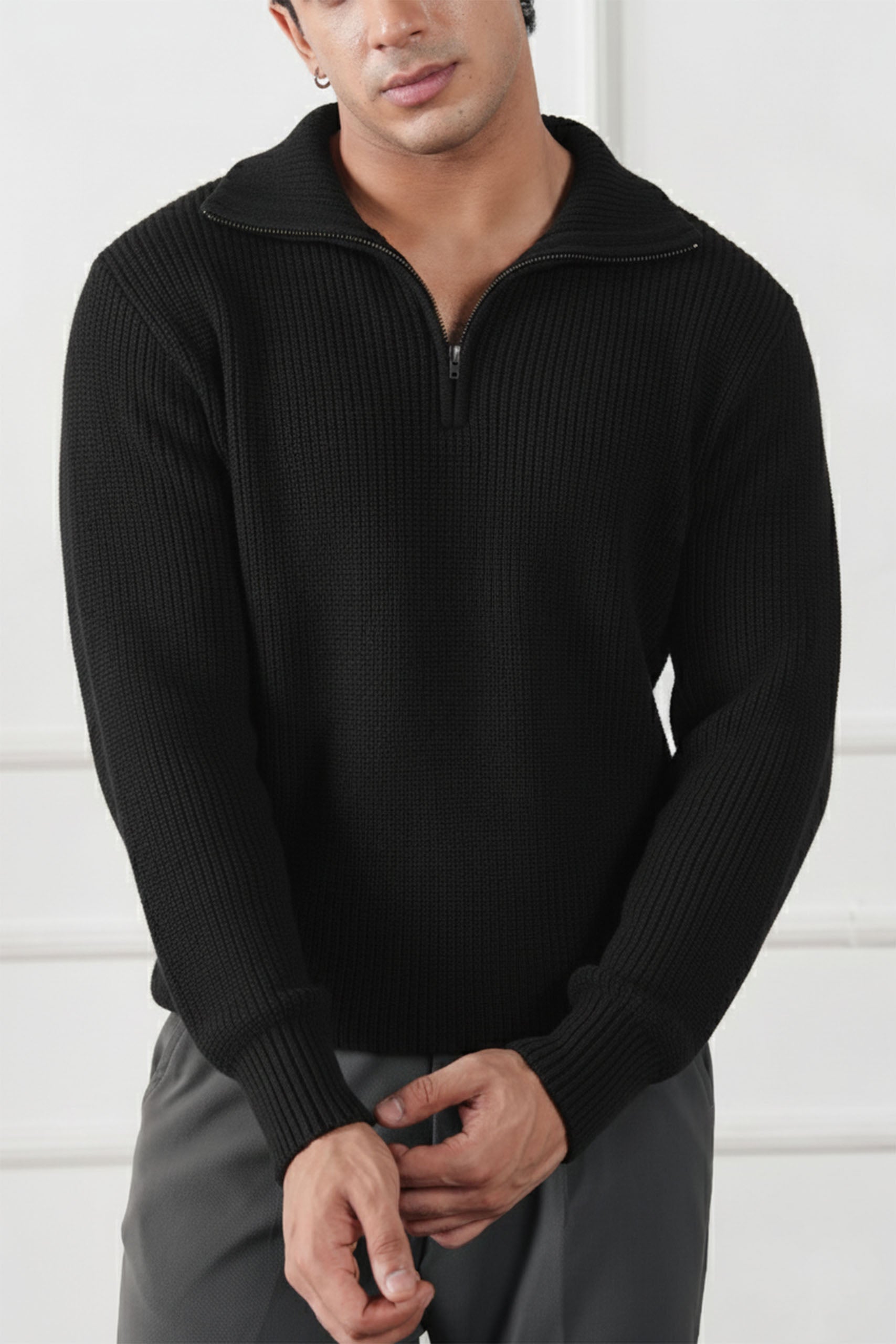 Quarter Zip Knit Sweater (MKZ-05)
