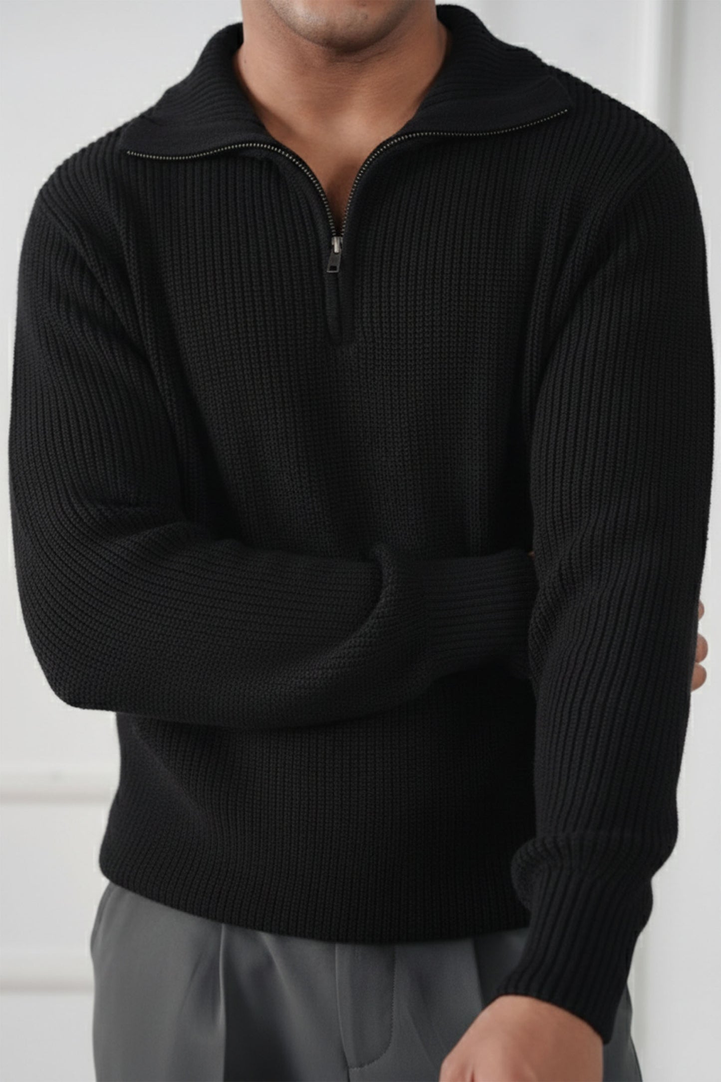 Quarter Zip Knit Sweater (MKZ-05)