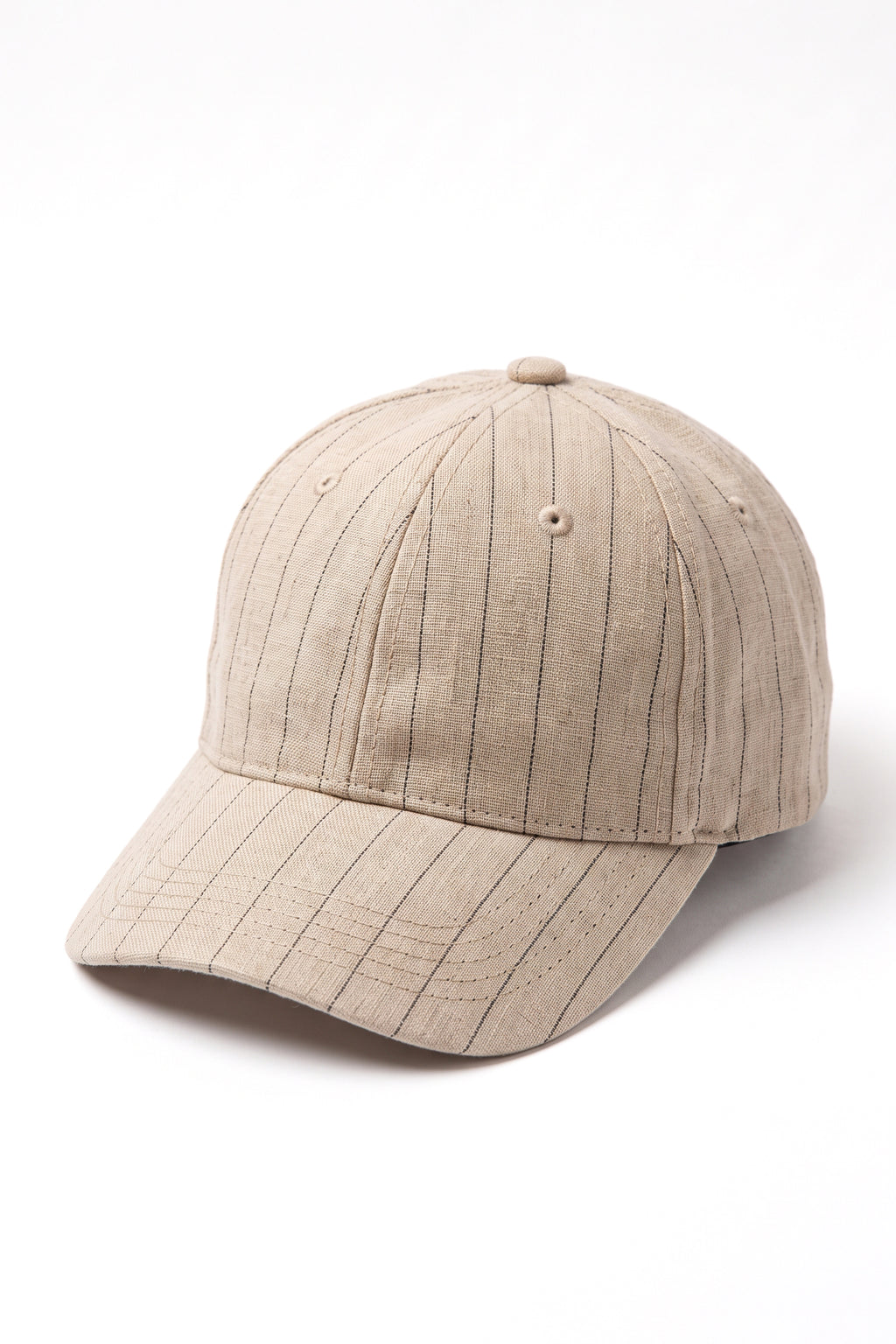 Pinstripe Linen Ball Cap