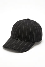 Pinstripe Linen Ball Cap