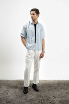 Striped Button Down Shirt - Half Sleeve (MCS-04)