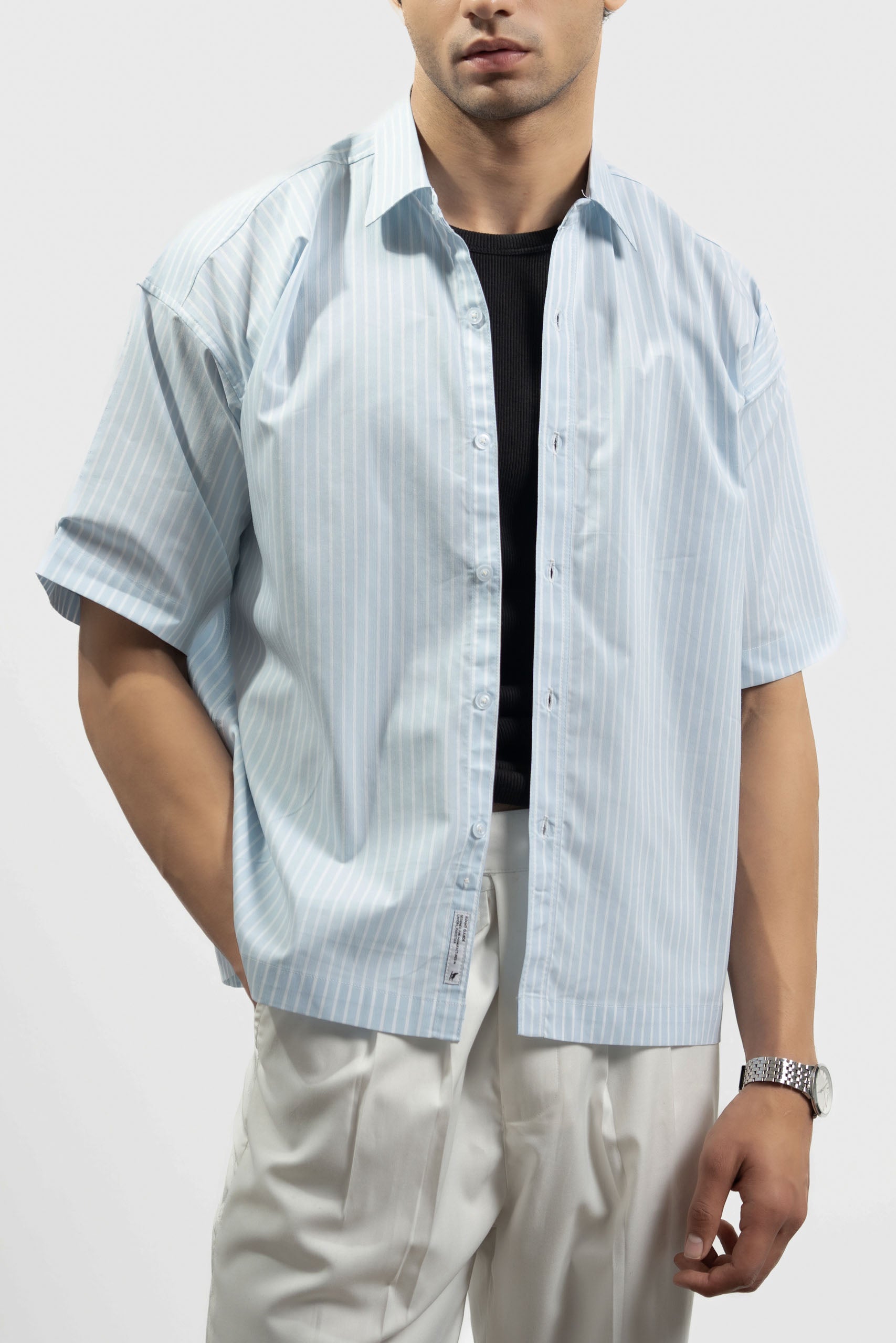 Striped Button Down Shirt - Half Sleeve (MCS-04)