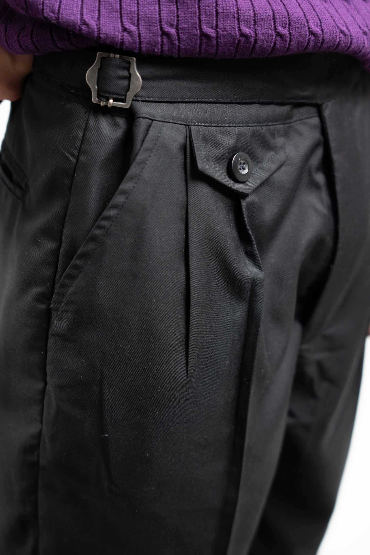 Pleated Gurkha Pant - Black