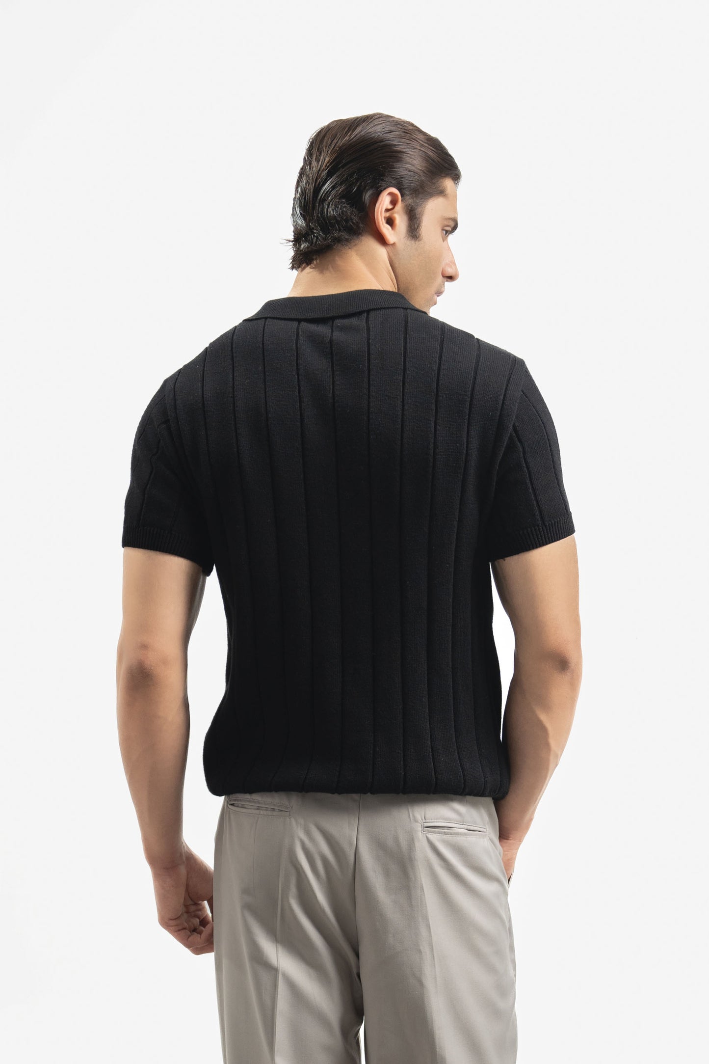 Drop Needle Knitted Polo Shirt (KPS-03)