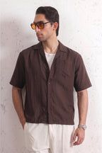 Relaxed Crinkled Cuban Shirt